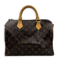 Speedy Bandouliere Top Handle Bag 30 Brown in Monogram Coated Canvas, Gold hardware
