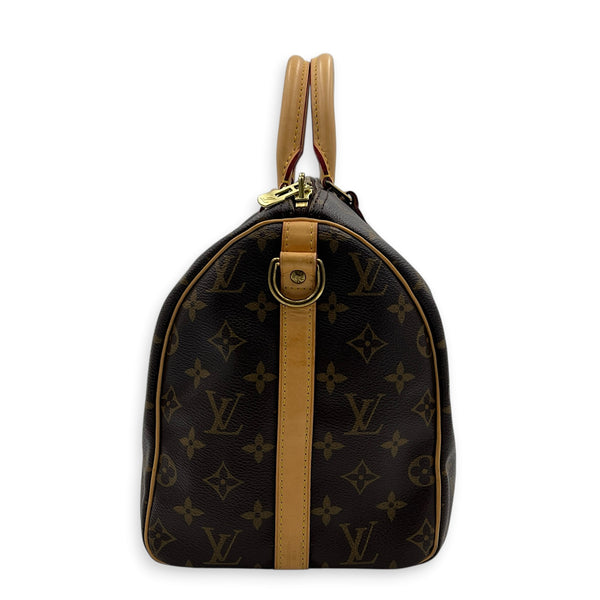 Speedy Bandouliere Top Handle Bag 30 Brown in Monogram Coated Canvas, Gold hardware