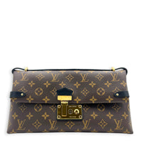 Triangle Shoulder Bag PM Brown in Monogram Coated Canvas, Gold hardware