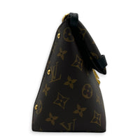 Triangle Shoulder Bag PM Brown in Monogram Coated Canvas, Gold hardware