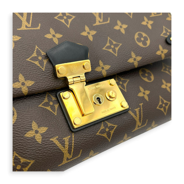 Triangle Shoulder Bag PM Brown in Monogram Coated Canvas, Gold hardware