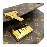 Triangle Shoulder Bag PM Brown in Monogram Coated Canvas, Gold hardware