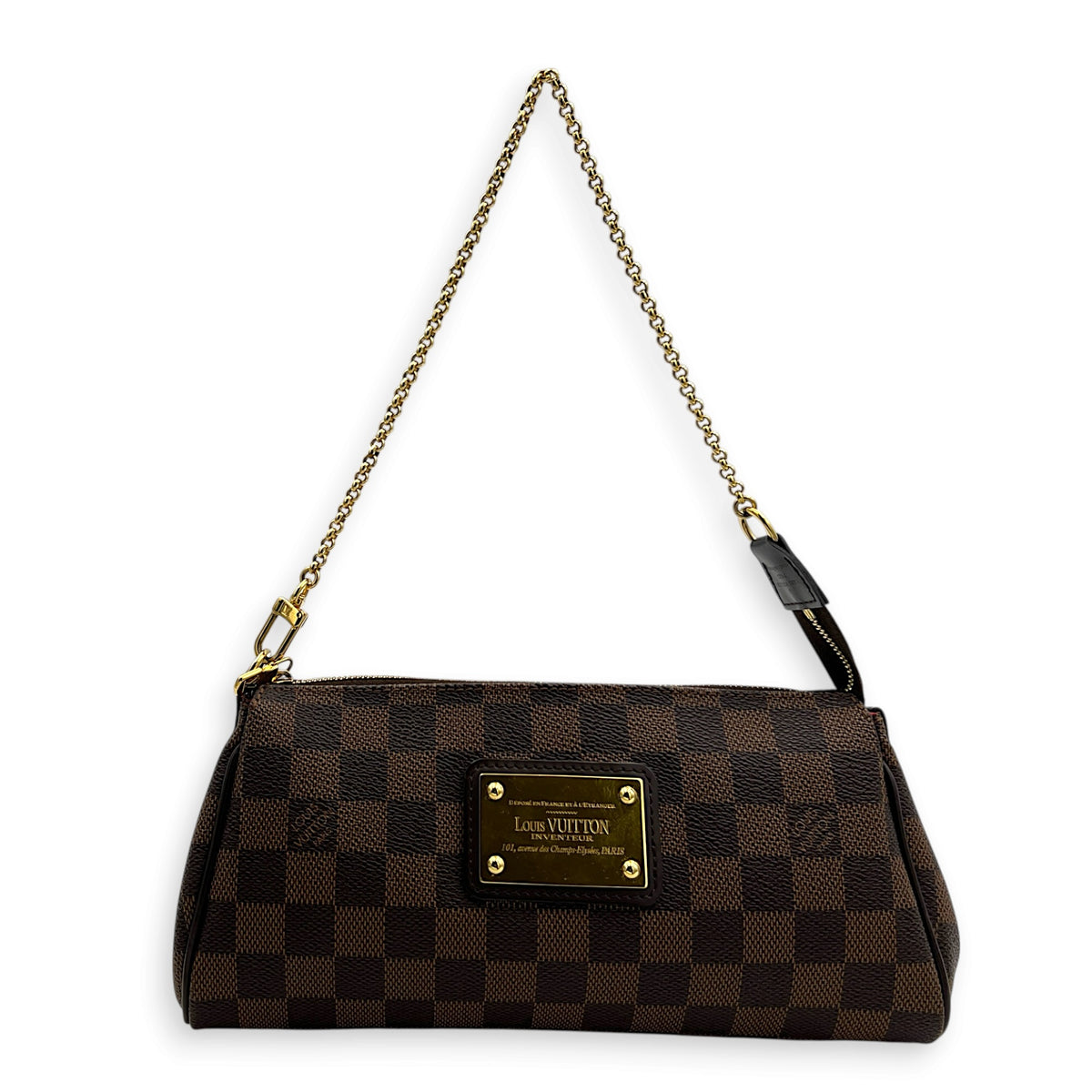 Eva Crossbody Bag Brown in Coated Canvas, Gold hardware