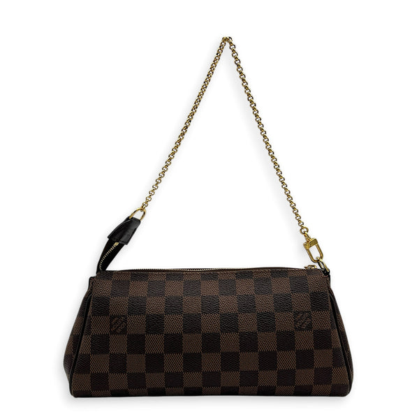 Eva Crossbody Bag Brown in Coated Canvas, Gold hardware