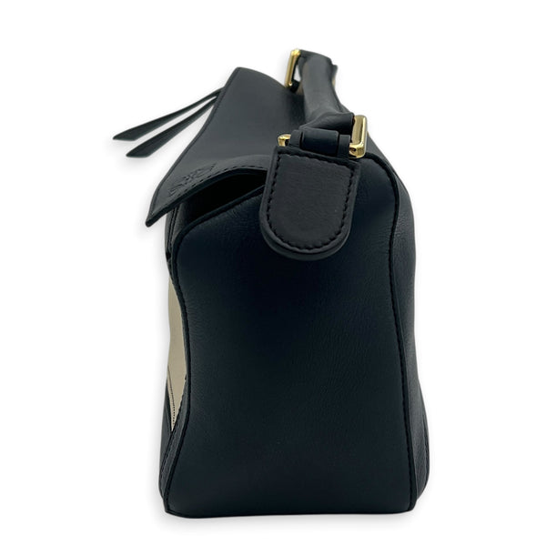 Puzzle Shoulder Bag Small Black in Calfskin, Gold hardware