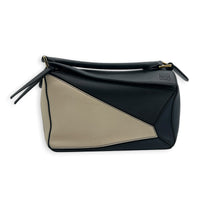 Puzzle Shoulder Bag Small Black in Calfskin, Gold hardware