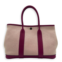 Garden Party 30 Rose Pourpre Toile Tote Bag in Canvas, Palladium hardware