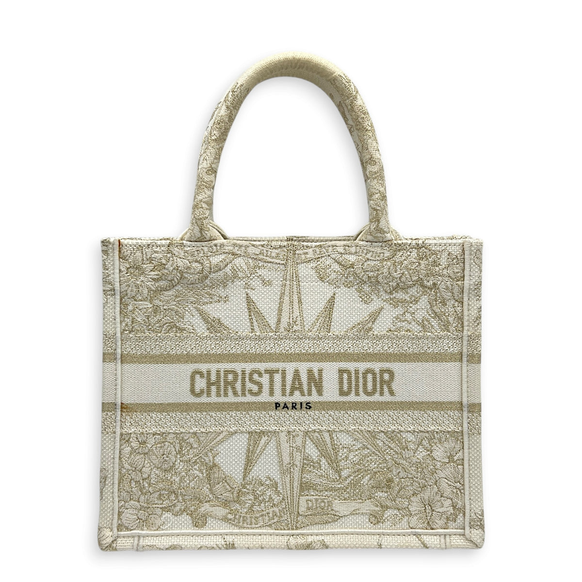Book Tote Small White Top Handle Bag in Jacquard