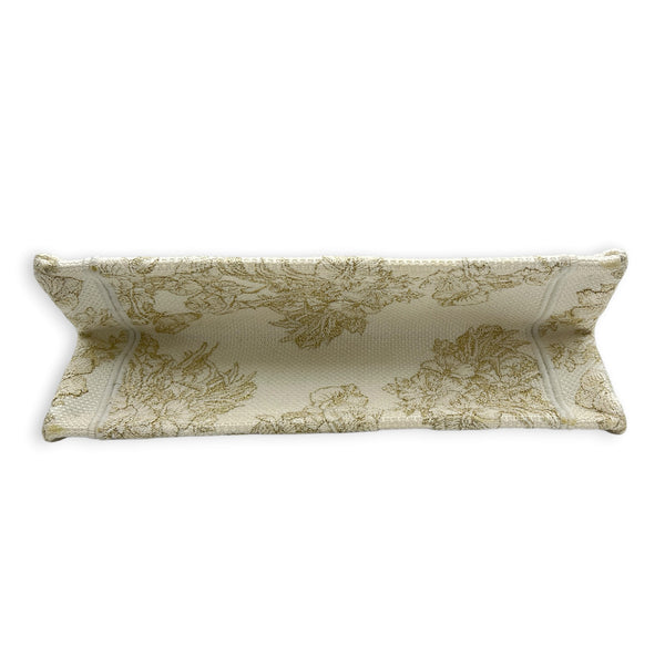 Book Tote Small White Top Handle Bag in Jacquard