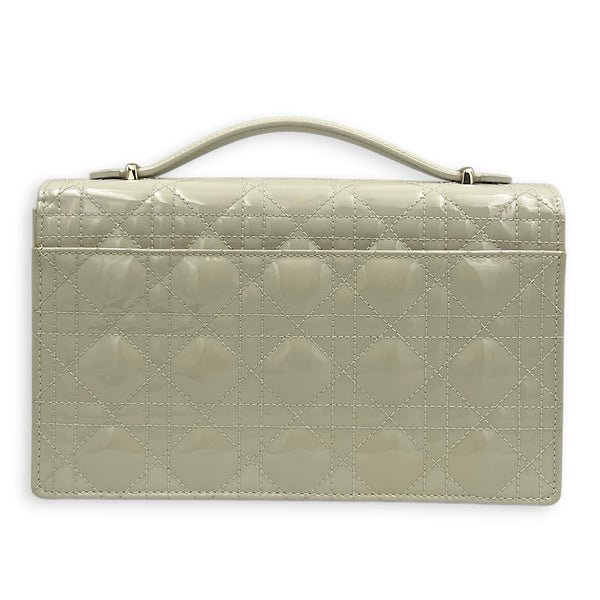 My Dior Top Handle Bag White in Patent Leather, Light Gold hardware