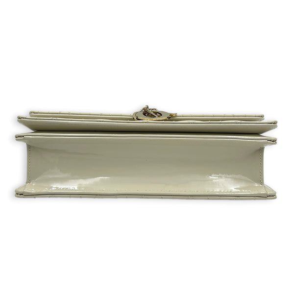 My Dior Top Handle Bag White in Patent Leather, Light Gold hardware