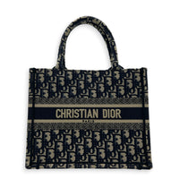 Book Tote Small Blue Top Handle Bag in Jacquard