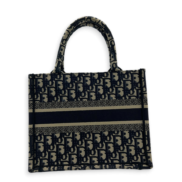 Book Tote Small Blue Top Handle Bag in Jacquard
