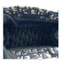 Book Tote Small Blue Top Handle Bag in Jacquard