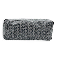 Saint Louis PM Grey Tote Bag in Coated Canvas, Silver hardware