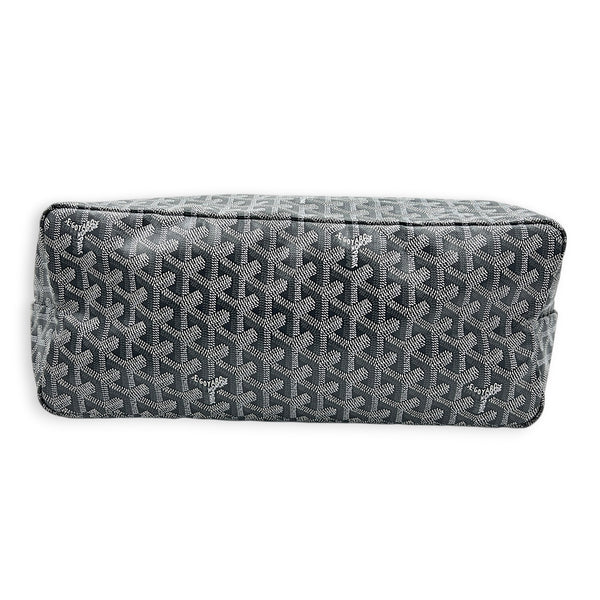 Saint Louis PM Grey Tote Bag in Coated Canvas, Silver hardware