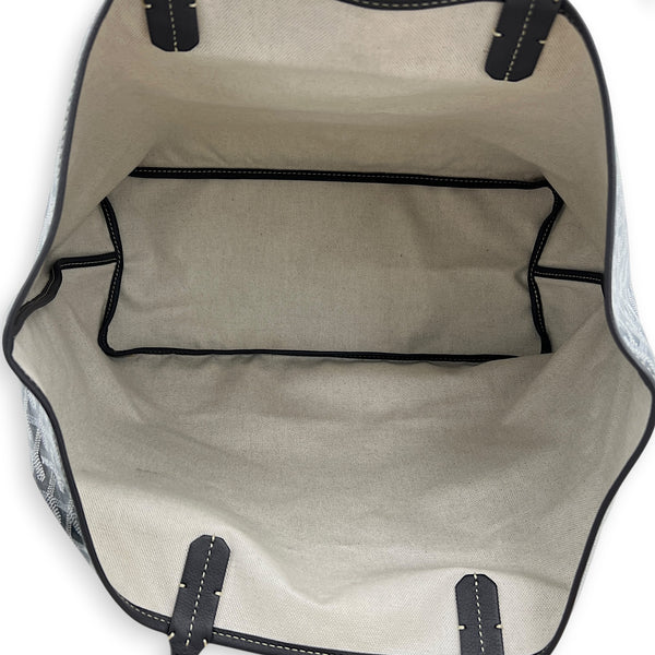 Saint Louis PM Grey Tote Bag in Coated Canvas, Silver hardware