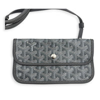 Saint Louis PM Grey Tote Bag in Coated Canvas, Silver hardware