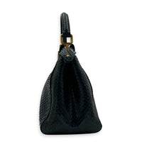 Peekaboo Top Handle Bag Mini Blue in Python Leather, Gold hardware