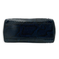 Peekaboo Top Handle Bag Mini Blue in Python Leather, Gold hardware
