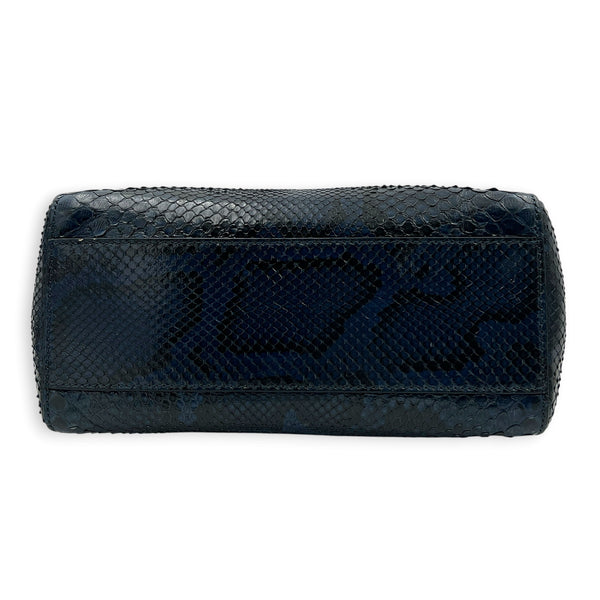 Peekaboo Top Handle Bag Mini Blue in Python Leather, Gold hardware