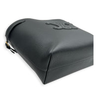 Anais Small Black Tote Bag in Calfskin, Gold hardware