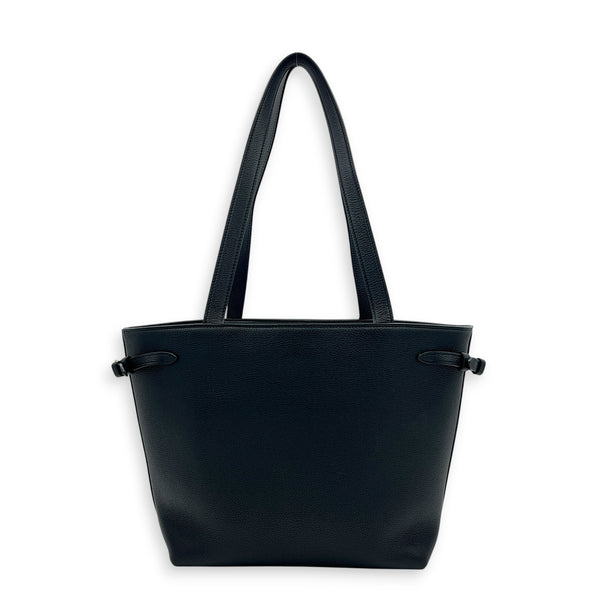 Anais Small Black Tote Bag in Calfskin, Gold hardware