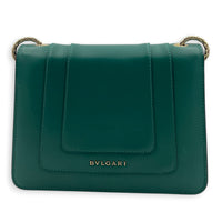 Serpenti Forever Crossbody Bag Green in Calfskin, Gold hardware