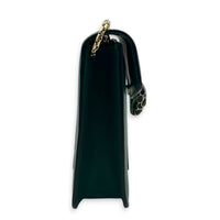 Serpenti Forever Crossbody Bag Green in Calfskin, Gold hardware
