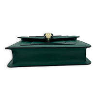 Serpenti Forever Crossbody Bag Green in Calfskin, Gold hardware