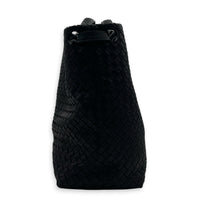 Intrecciato Tote Bag Black in Intrecciato Leather, Silver hardware