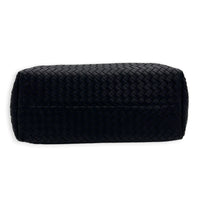 Intrecciato Tote Bag Black in Intrecciato Leather, Silver hardware