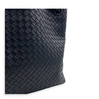 Intrecciato Tote Bag Black in Intrecciato Leather, Silver hardware