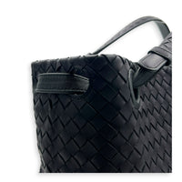Intrecciato Tote Bag Black in Intrecciato Leather, Silver hardware