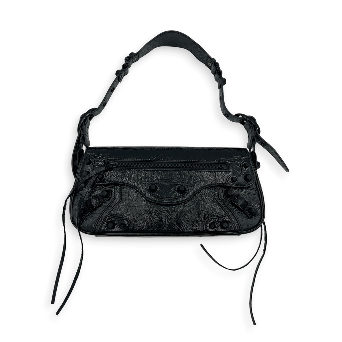 Le Cagole Shoulder Bag Small Black in Calfskin, So Black hardware