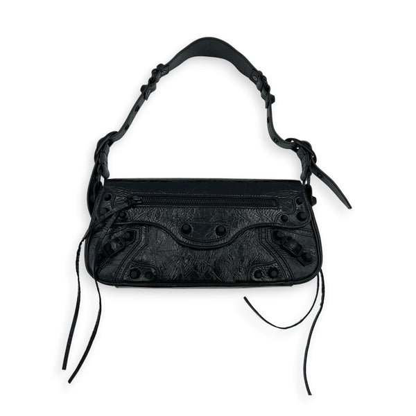 Le Cagole Shoulder Bag Small Black in Calfskin, So Black hardware
