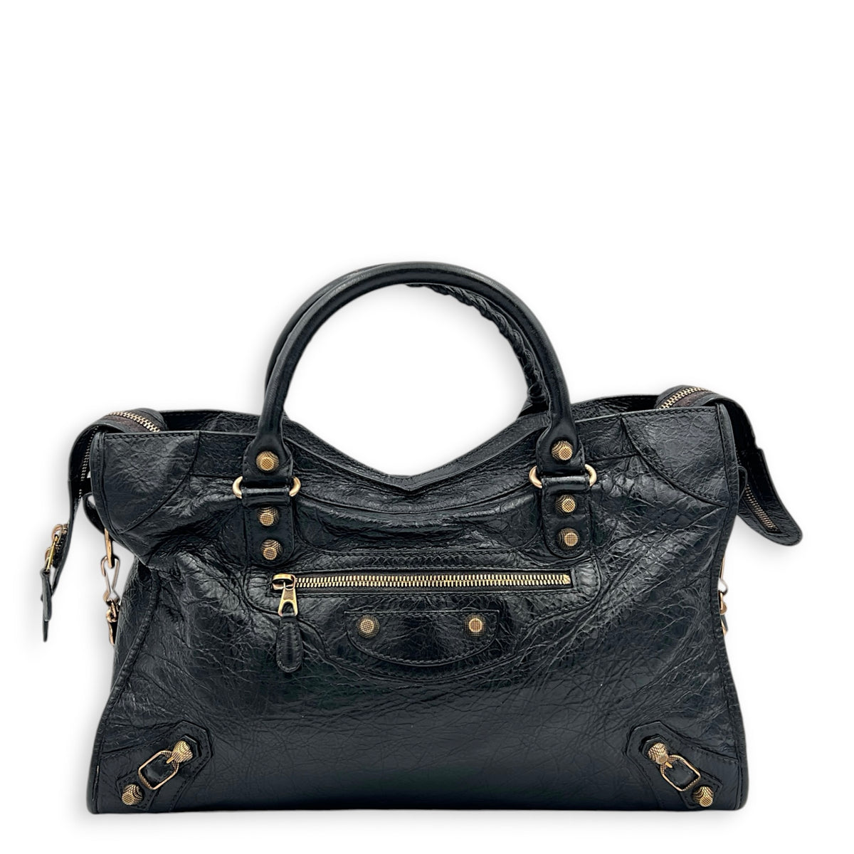 City Black (recoloured) Shoulder Bag in Calfskin, Rose Gold hardware