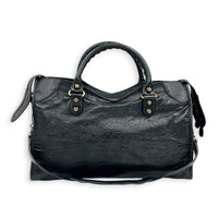 City Black (recoloured) Shoulder Bag in Calfskin, Rose Gold hardware