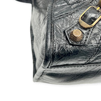 City Black (recoloured) Shoulder Bag in Calfskin, Rose Gold hardware