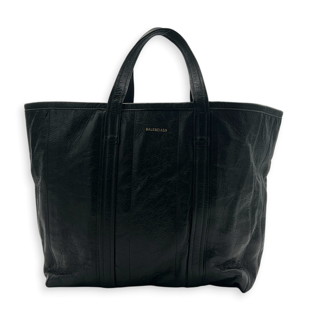 Barbes Shopping Tote Bag Medium Black in Calfskin
