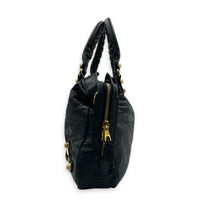 Town Blue Top Handle Bag in Calfskin, Gold hardware