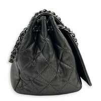 Timeless CC Grey Shoulder Bag in Caviar Leather, Silver hardware