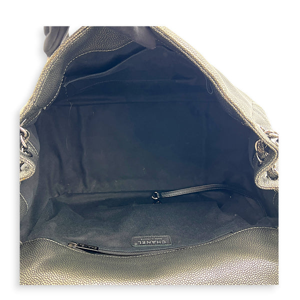 Timeless CC Grey Shoulder Bag in Caviar Leather, Silver hardware
