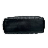 Loulou Shoulder Bag Black in Calfskin, Silver hardware