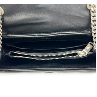 Loulou Shoulder Bag Black in Calfskin, Silver hardware