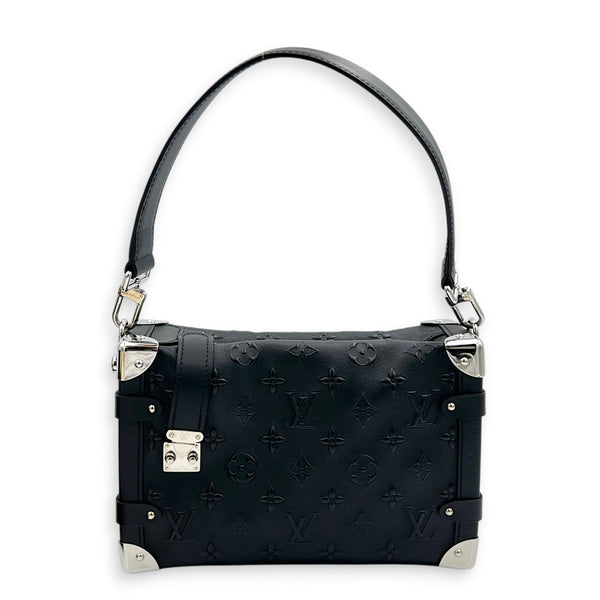 Side Trunk MM Black Crossbody Bag in Debossed Monogram, Palladium hardware