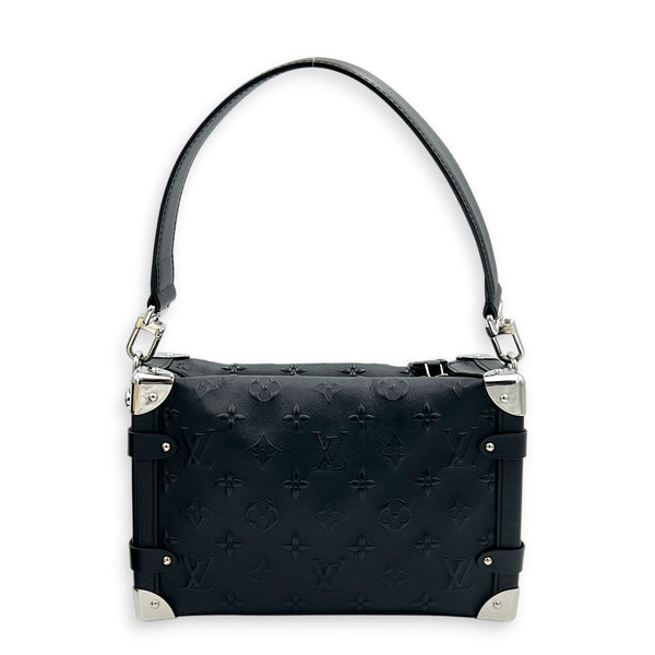 Side Trunk MM Black Crossbody Bag in Debossed Monogram, Palladium hardware