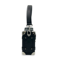 Side Trunk MM Black Crossbody Bag in Debossed Monogram, Palladium hardware