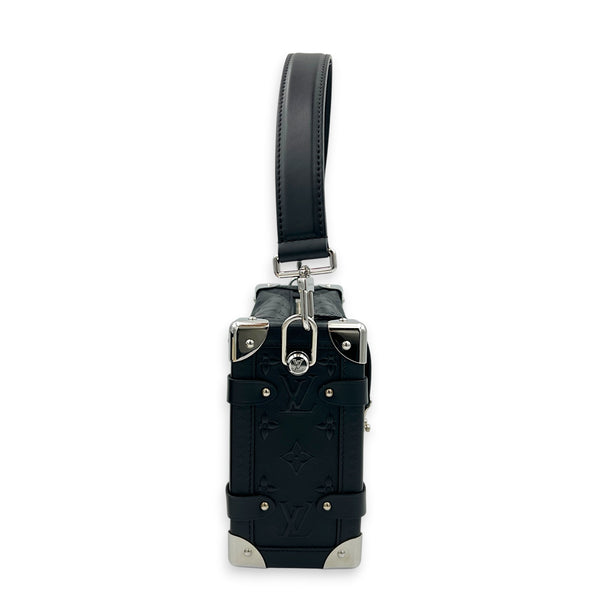 Side Trunk MM Black Crossbody Bag in Debossed Monogram, Palladium hardware