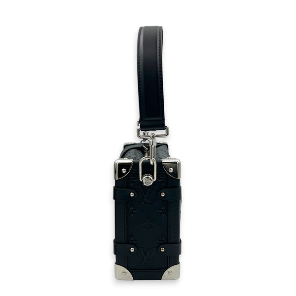 Side Trunk MM Black Crossbody Bag in Debossed Monogram, Palladium hardware